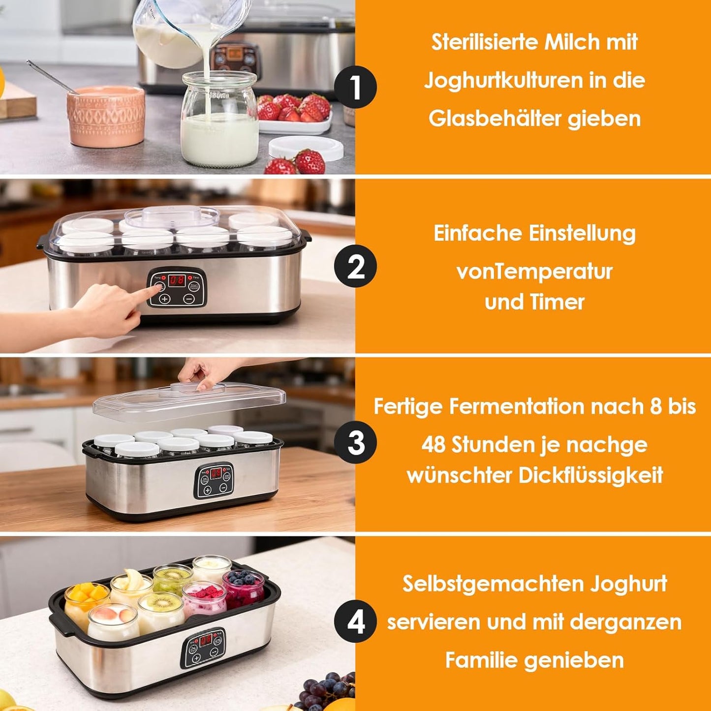 Elektrische Joghurtmaschine mit Timer