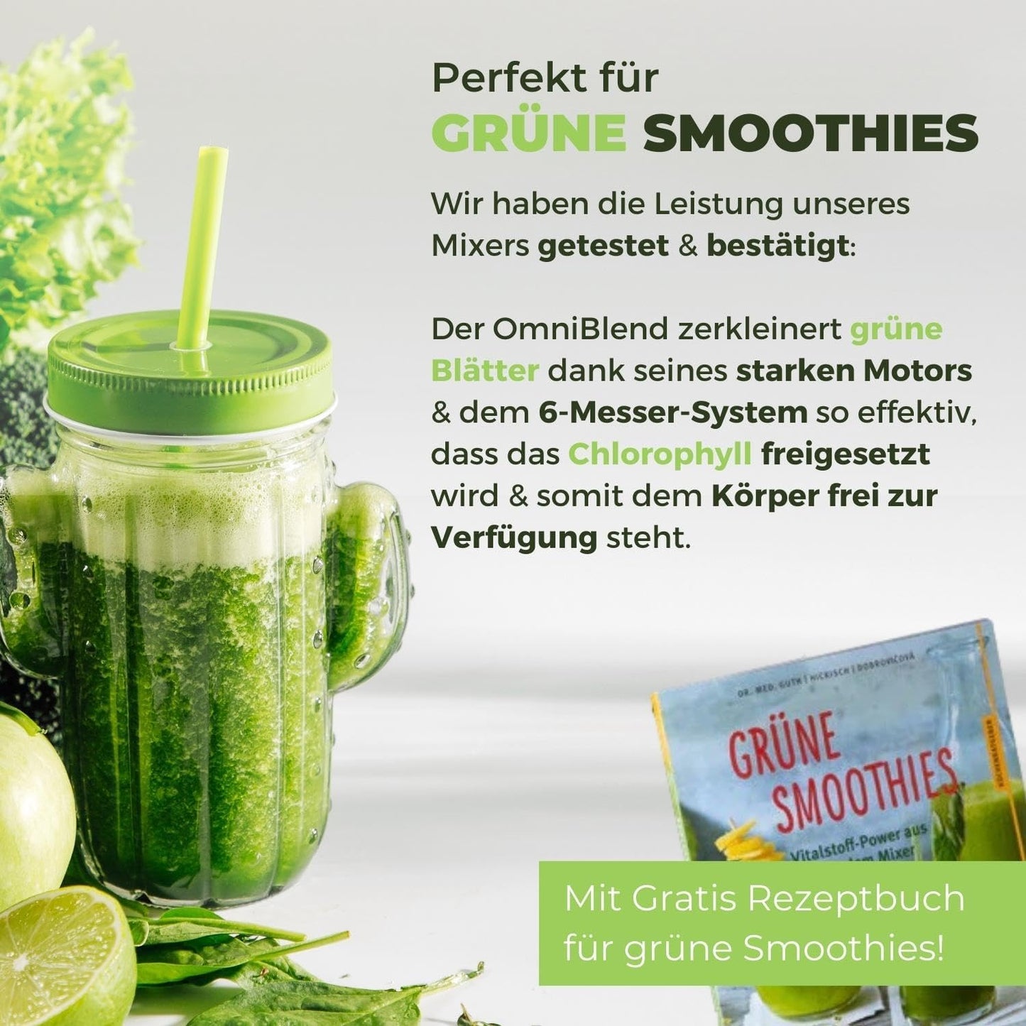 Smoothie Maker, 1,5L BPA-FREI Schwarz