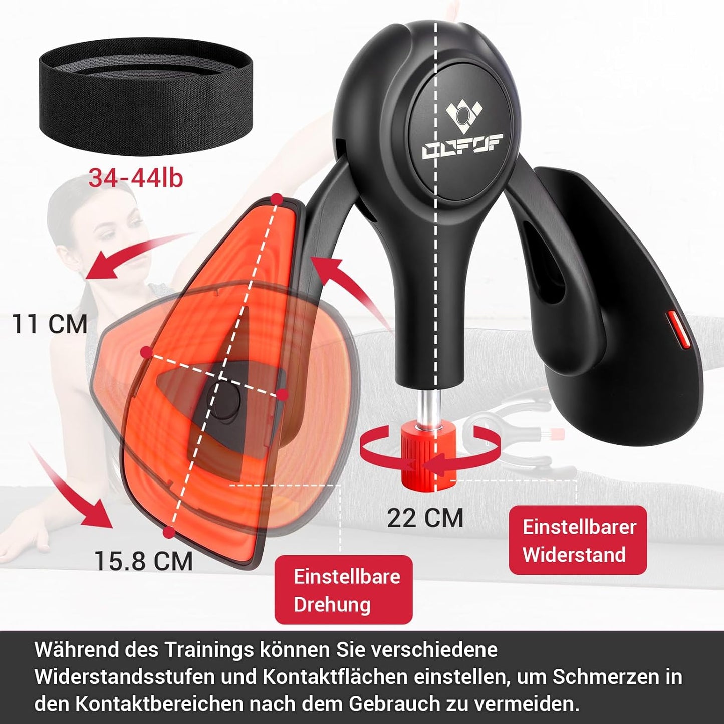 Beckenboden- und Oberschenkeltrainer, Schwarz