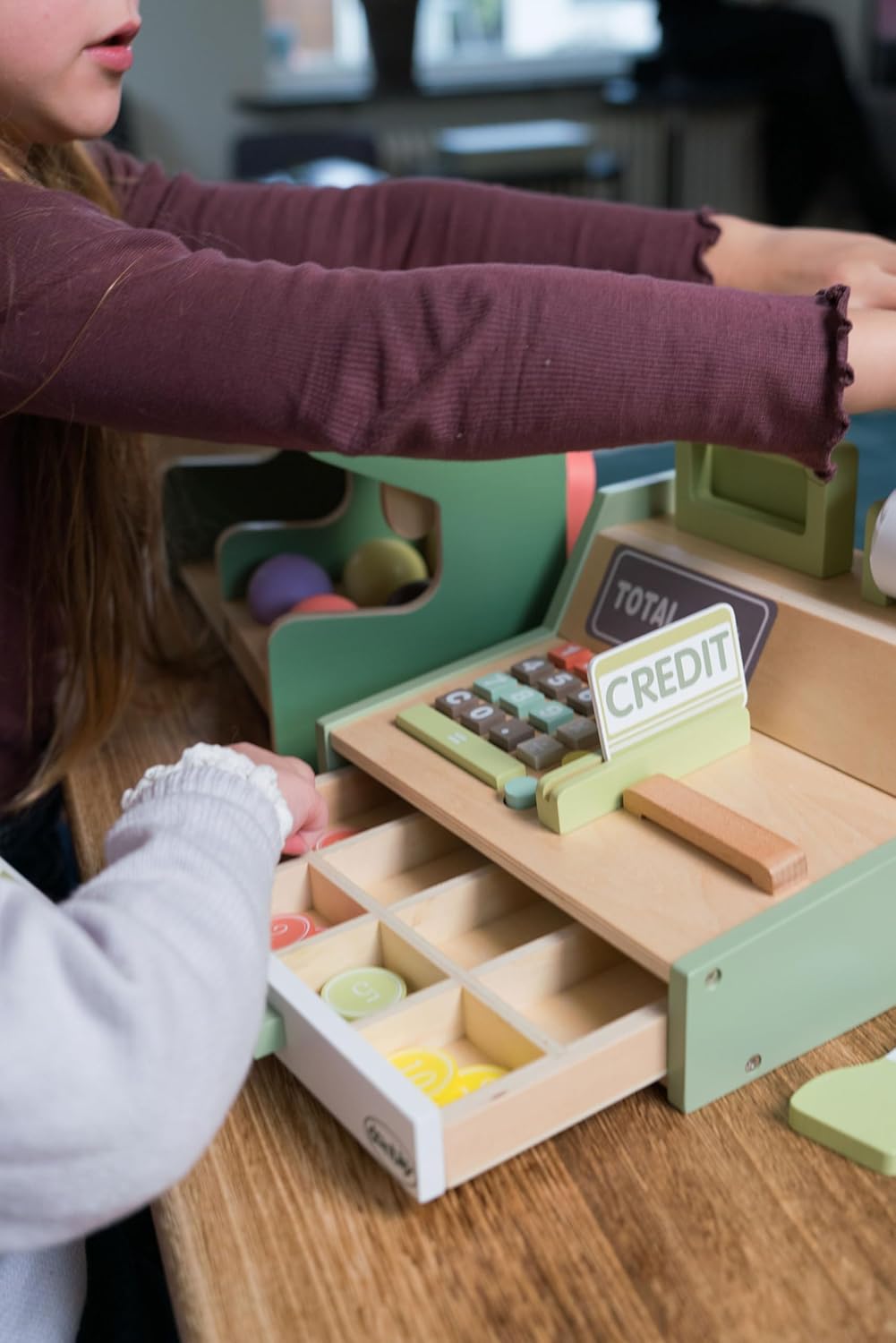 17-teilige Kaufladenkasse mit Spielgeld