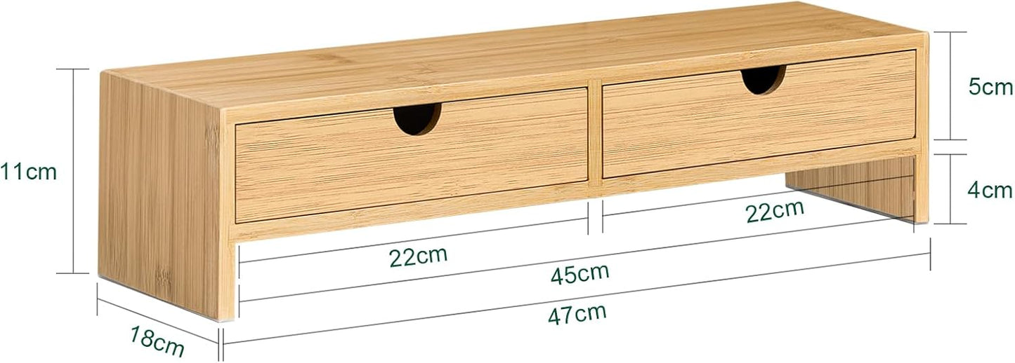 Monitorständer mit Schubladen, Natur