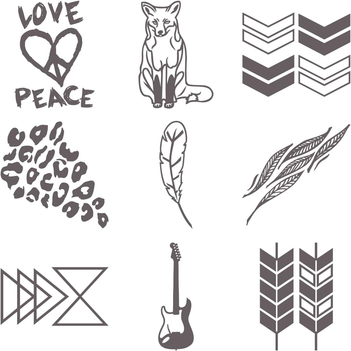 Boho Grafik Aufbügelfolien-Set, Boho, Grafiken zum Aufbügeln