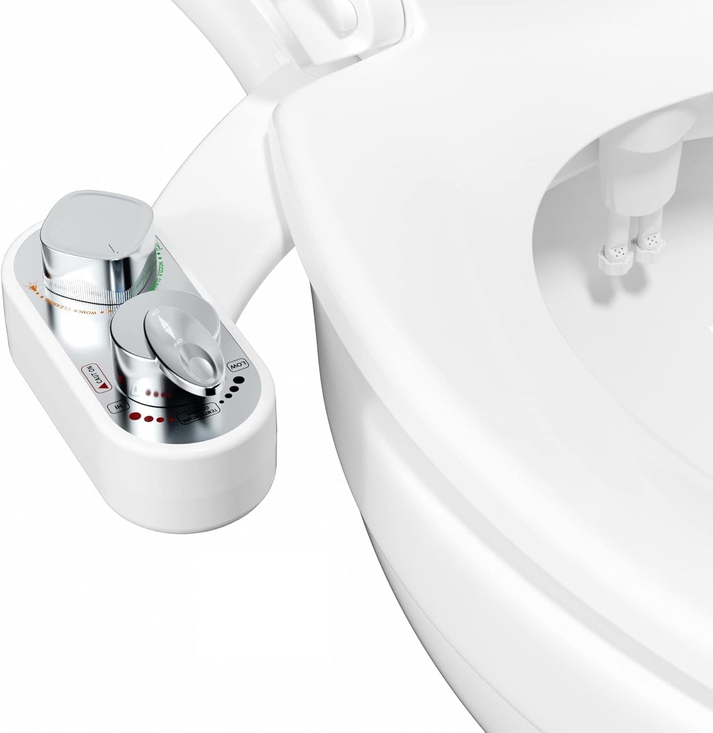 WC Bidet-Aufsatz für kaltes und heisses Wasser, Bidet-Befestigung mit heissem und kaltem Wasser
