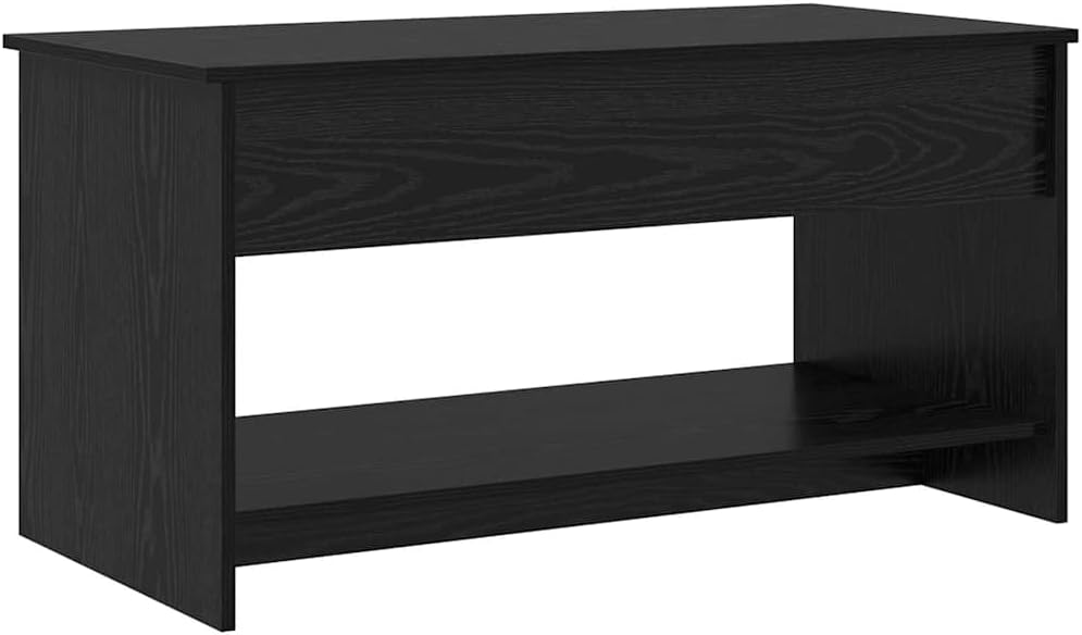 Rechteckiger Klapptisch mit Stauraum, Schwarz 80 x 50.5 x 41.5 cm