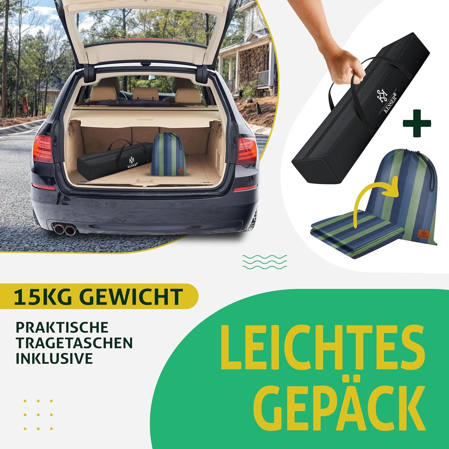 Hängematte mit Gestell für 2 Personen (200kg), Blau