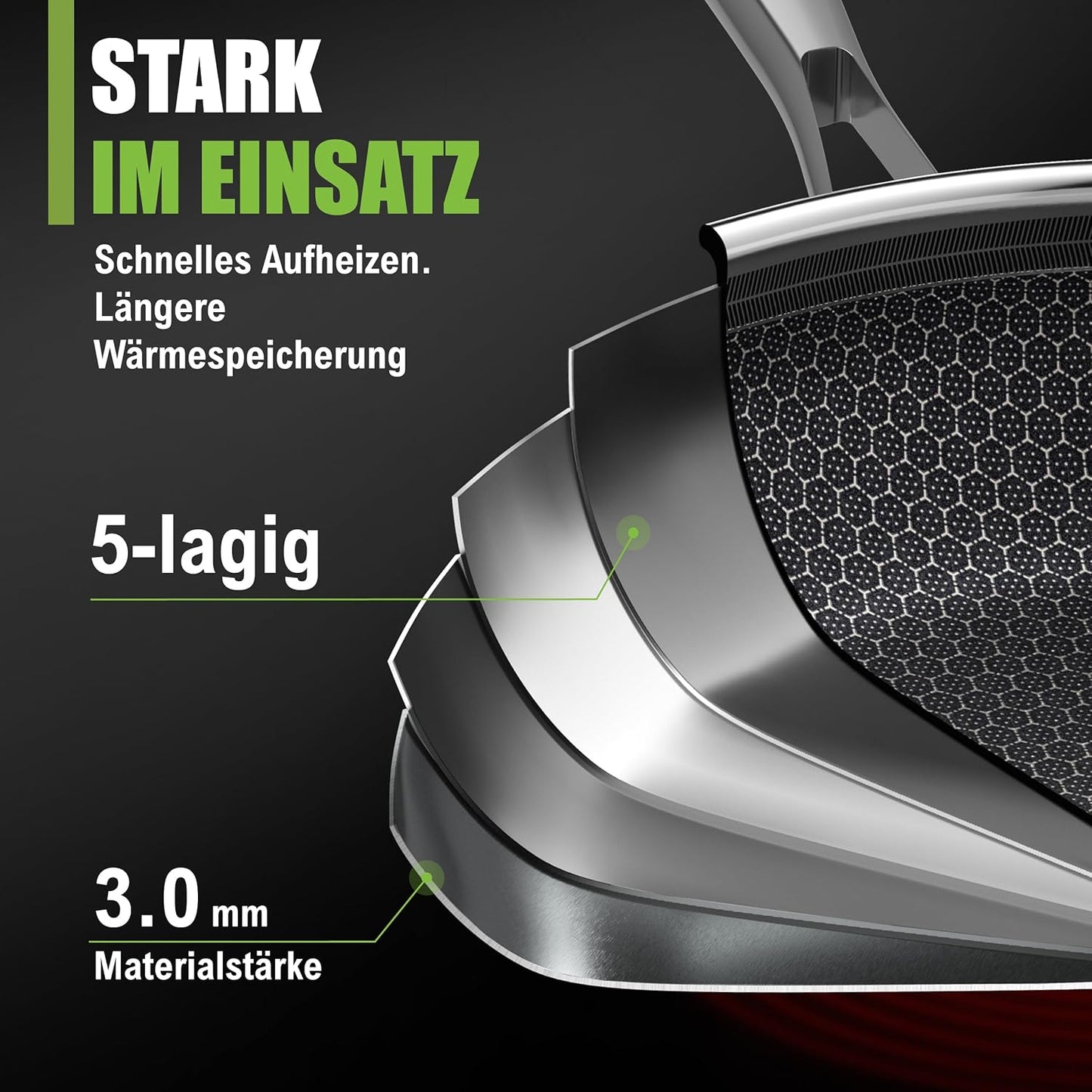 Keramikpfanne 20 cm, Ø 20cm Grün