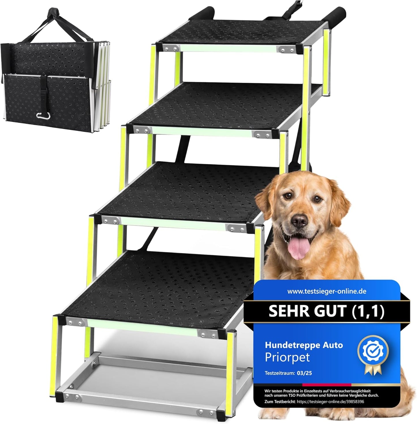 Faltbare Hundetreppe mit Antirutsch-Einsatz, 4