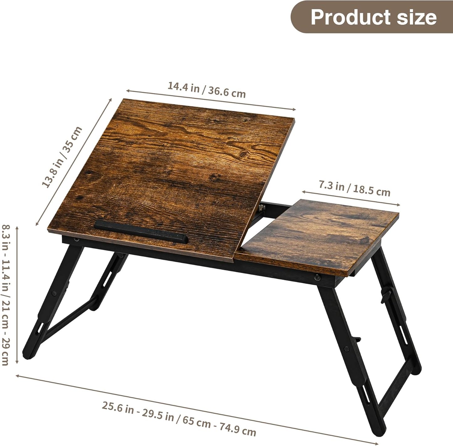 Laptoptisch für Bett & Couch, Vintagebraun
