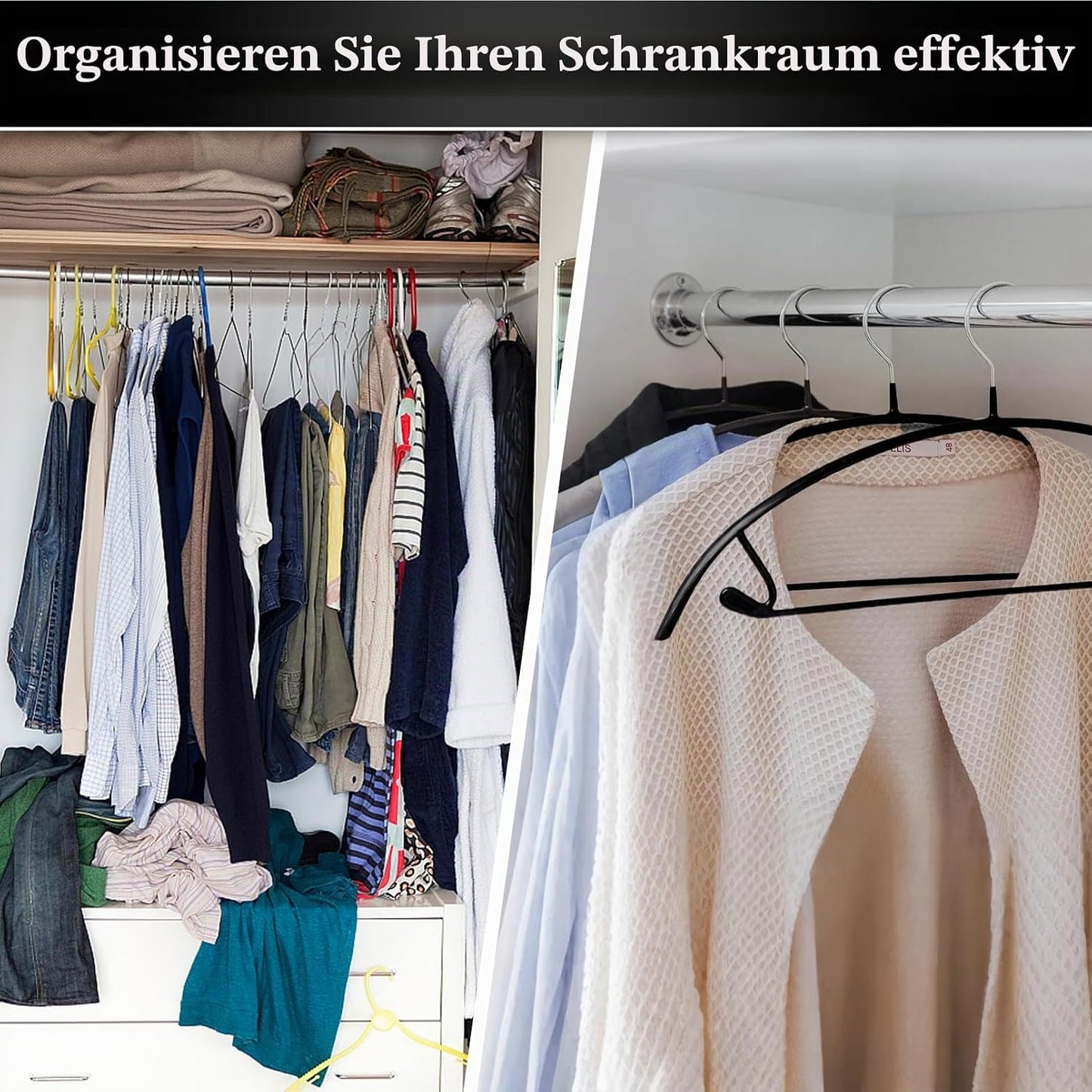 Metall-Kleiderbügel-Set mit rutschfester Beschichtung (20 Stück)