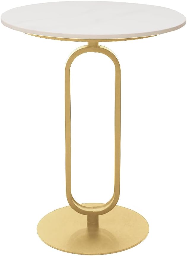 Runder Beistelltisch aus Marmor und Metall, Gold