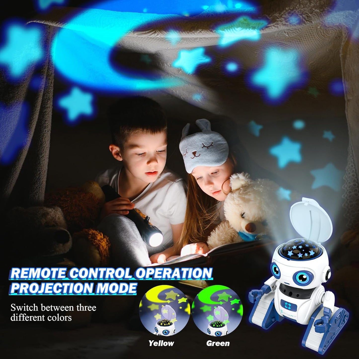 RC-Roboter mit LED-Augen und Musik, Reinweiss