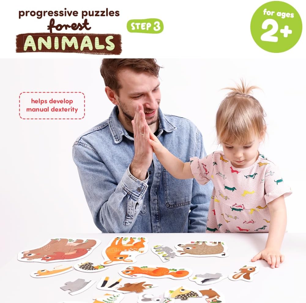 Puzzle Waldtiere, Forest Animals 2+