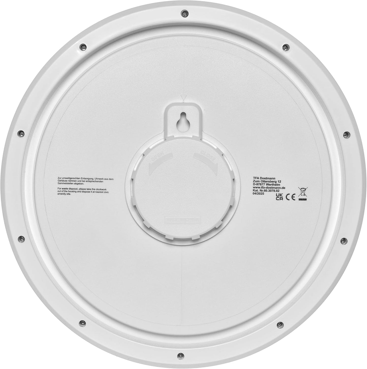 Analoge Outdoor-Wanduhr, Weiß
