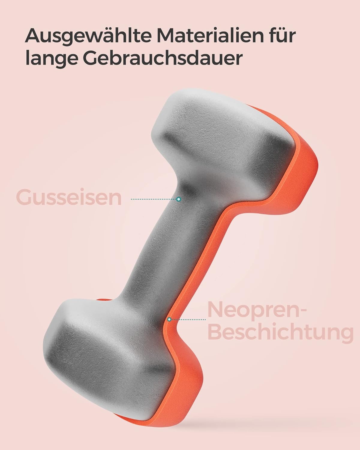Hantelset für Krafttraining, 2 x 3 kg, papayaorange
