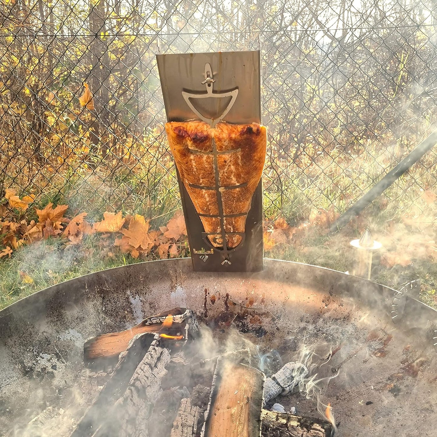 Flammlachsbrett mit Wendefunktion für Grill & Feuerschale