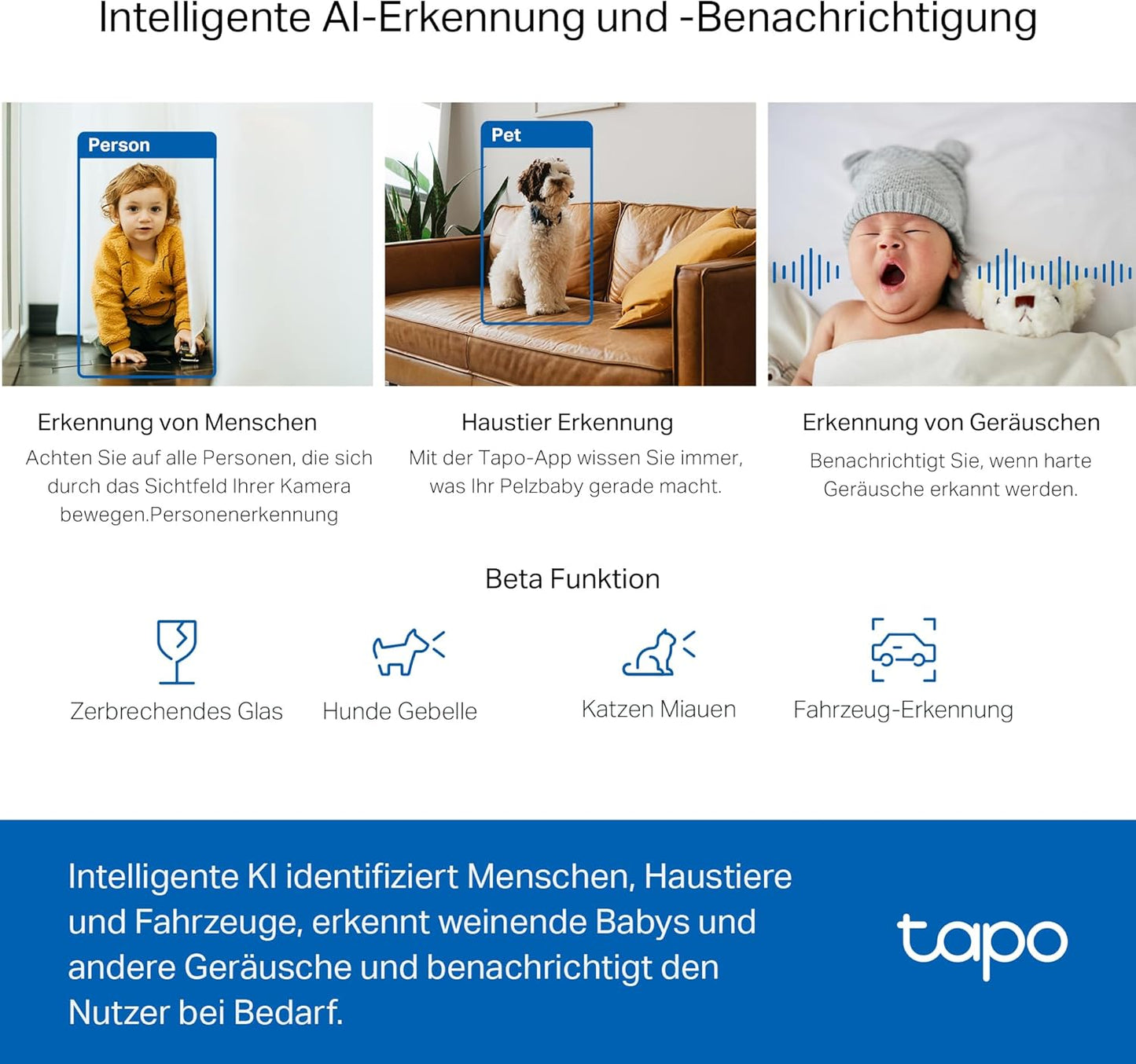 360°-WLAN-Überwachungskamera, 4MP