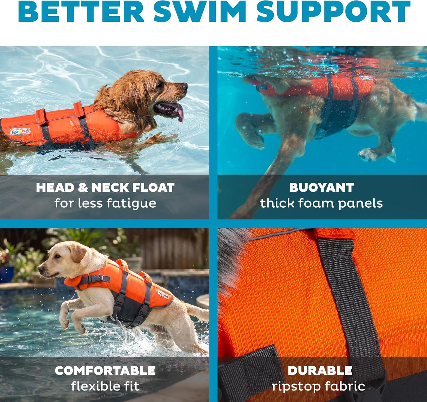 Verstellbare Rettungsweste für Hunde, L