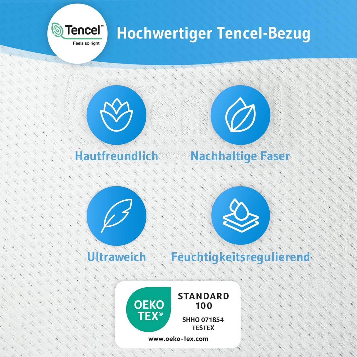 Ergonomischer Memory Schaum Topper, 90 x 200 cm Ecoon