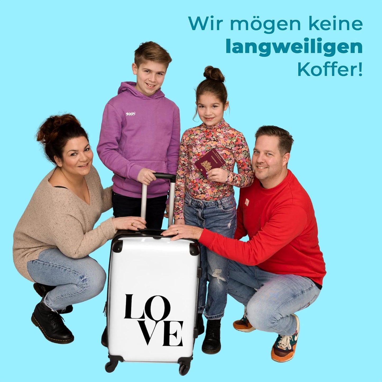 Grosser Rollkoffer mit 4 Rollen (90 Liter)