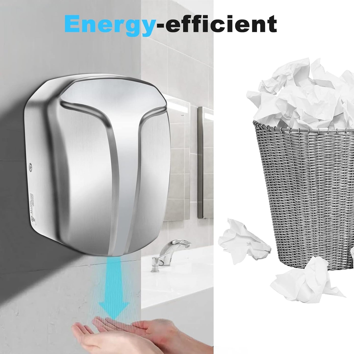 Elektrischer Händetrockner, Silber
