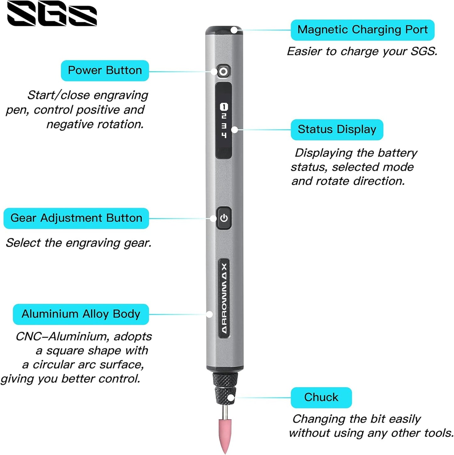 SGS Gravierstift mit 42 Bits, SGS