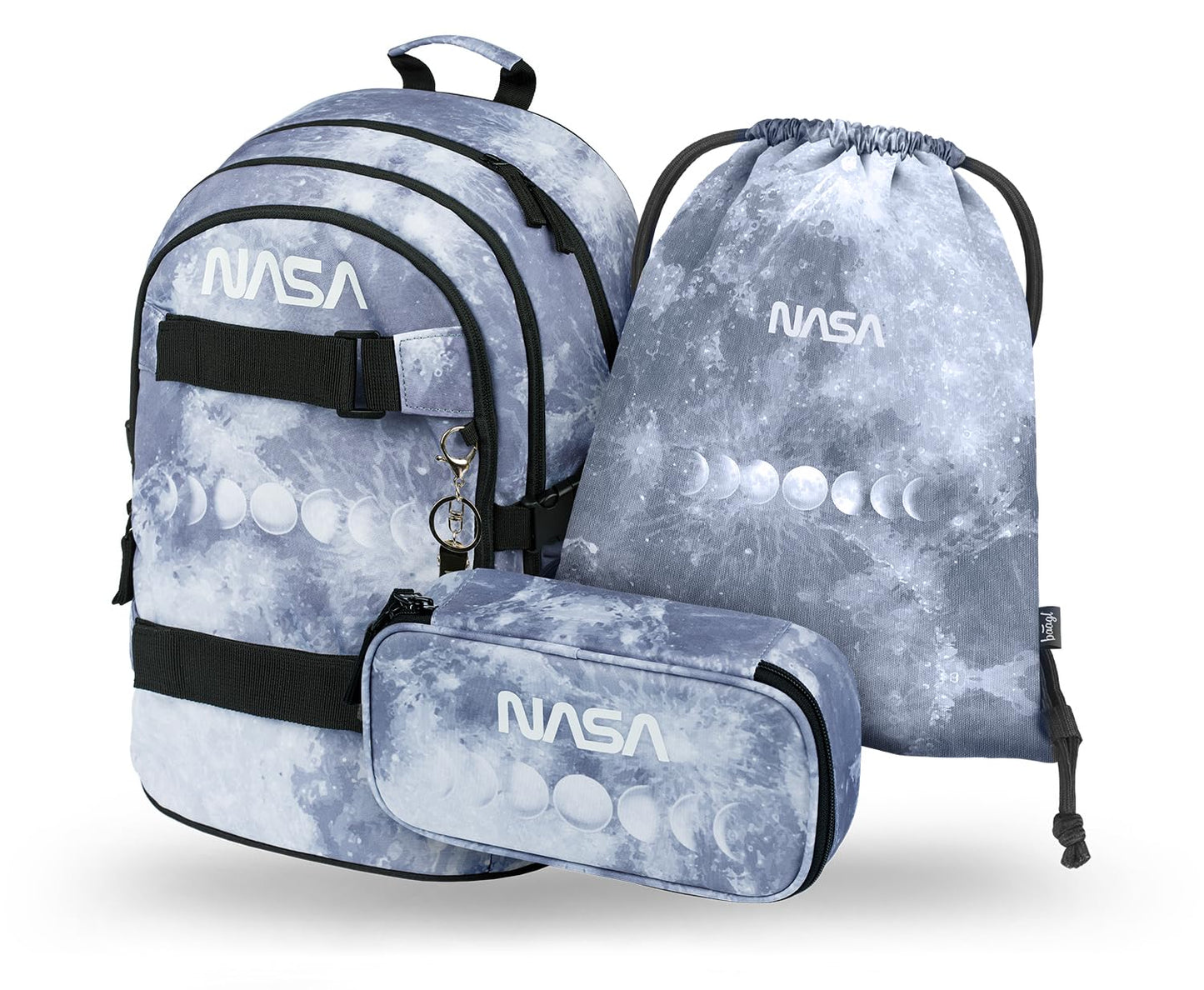 3-teiliges Schulrucksack-Set NASA, Nasa Grey