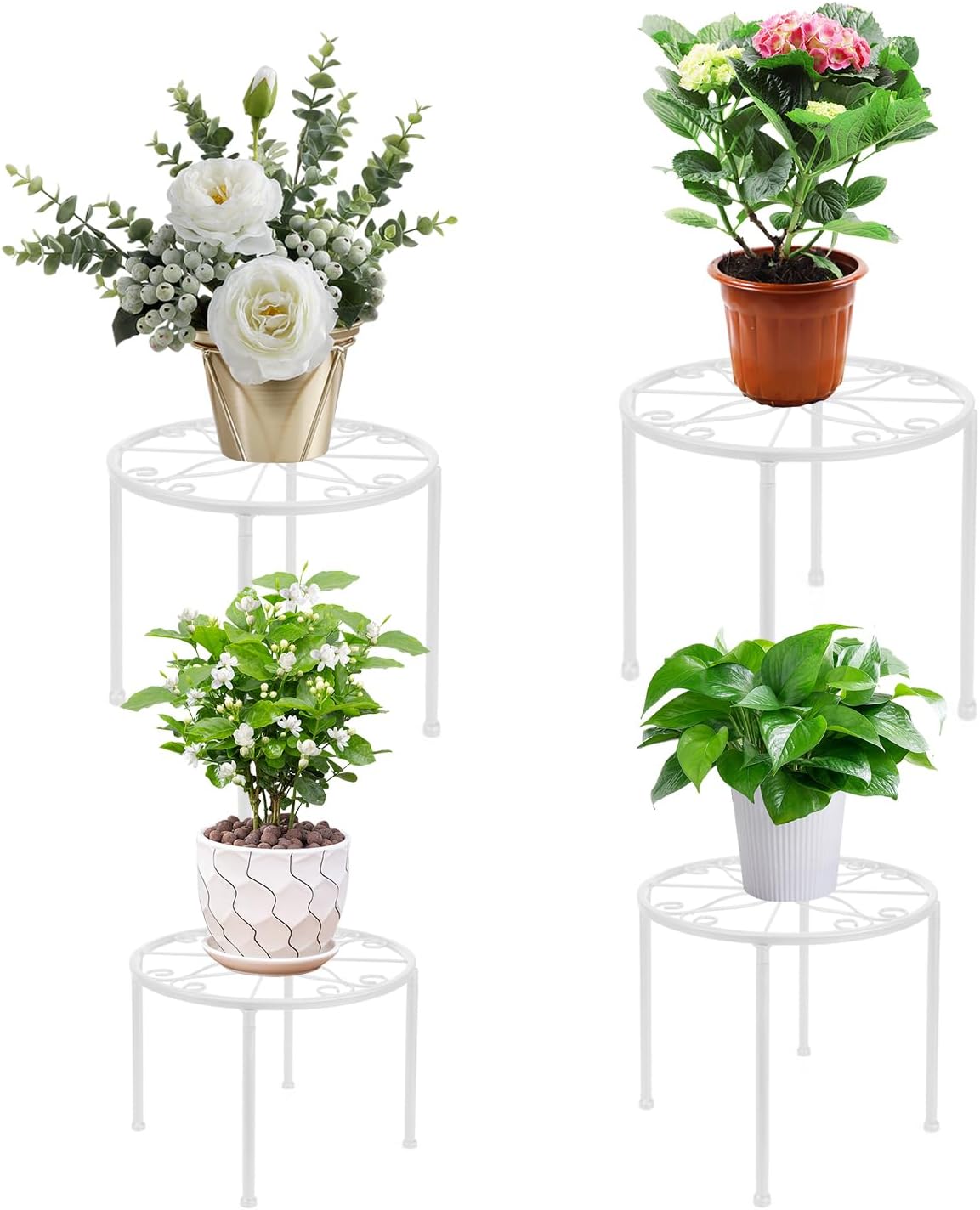 4er Set Blumenständer, Weiss