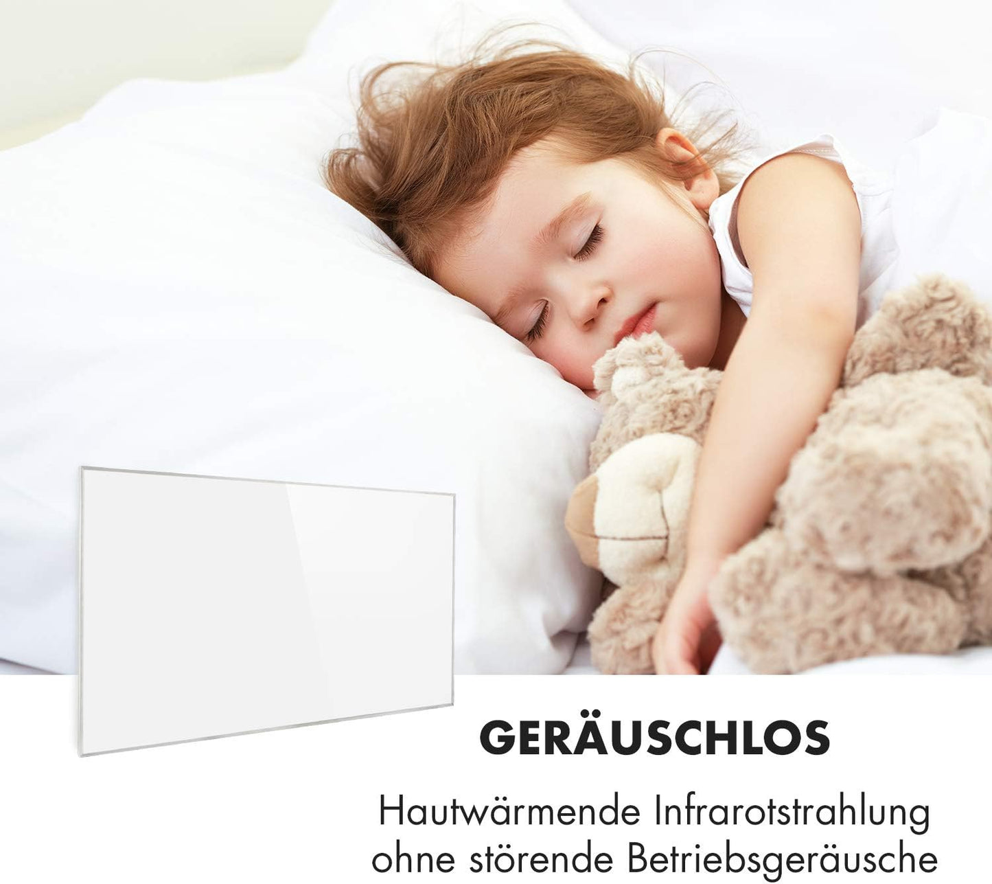 Infrarotheizung mit Thermostat & Fernbedienung, 60 x 100 cm Weiß - 60 X 100 Cm
