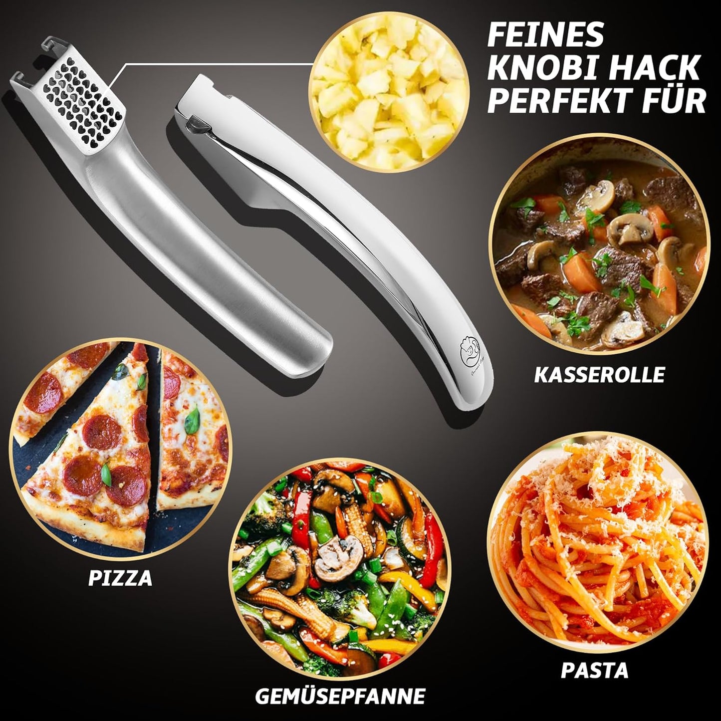 Knoblauchpresse, Grobes Knoblauchhack