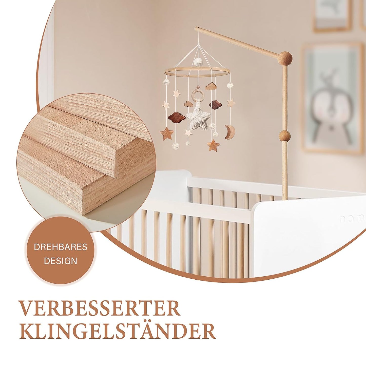 Mobile Halterung für Babybett & Wickeltisch, mobile halterung