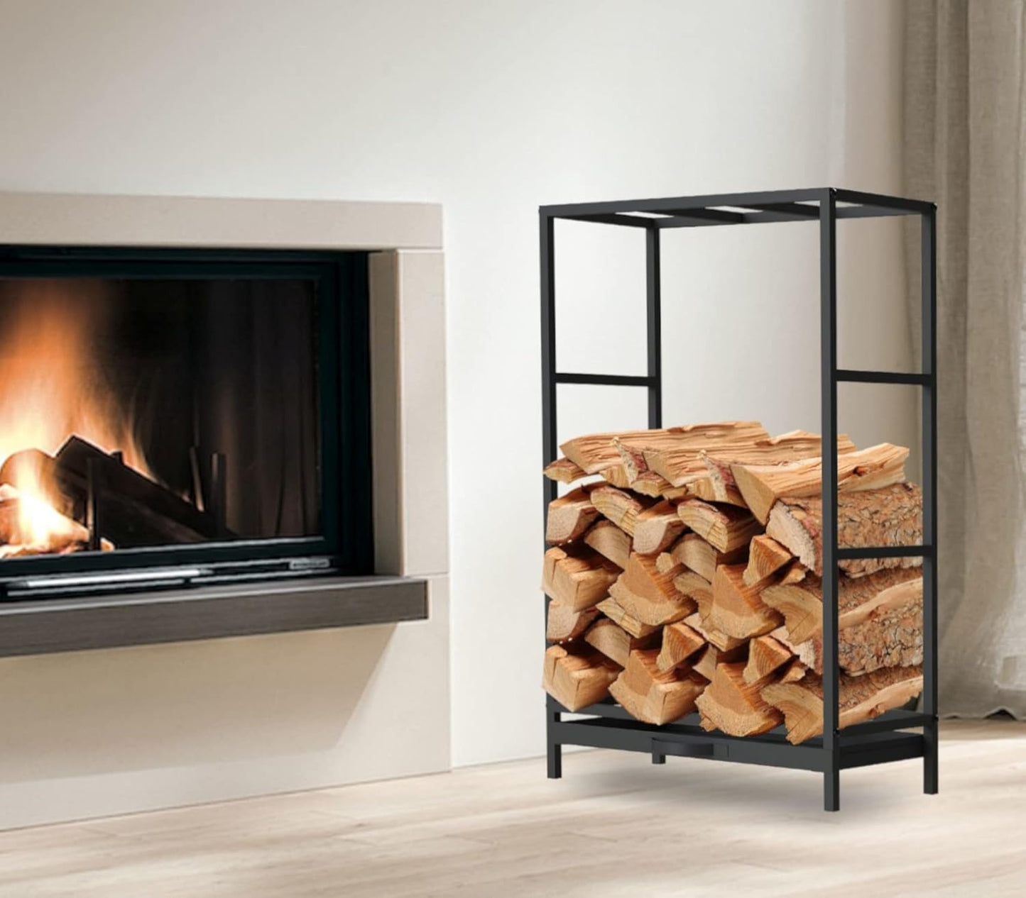 Kaminholzregal mit Schublade