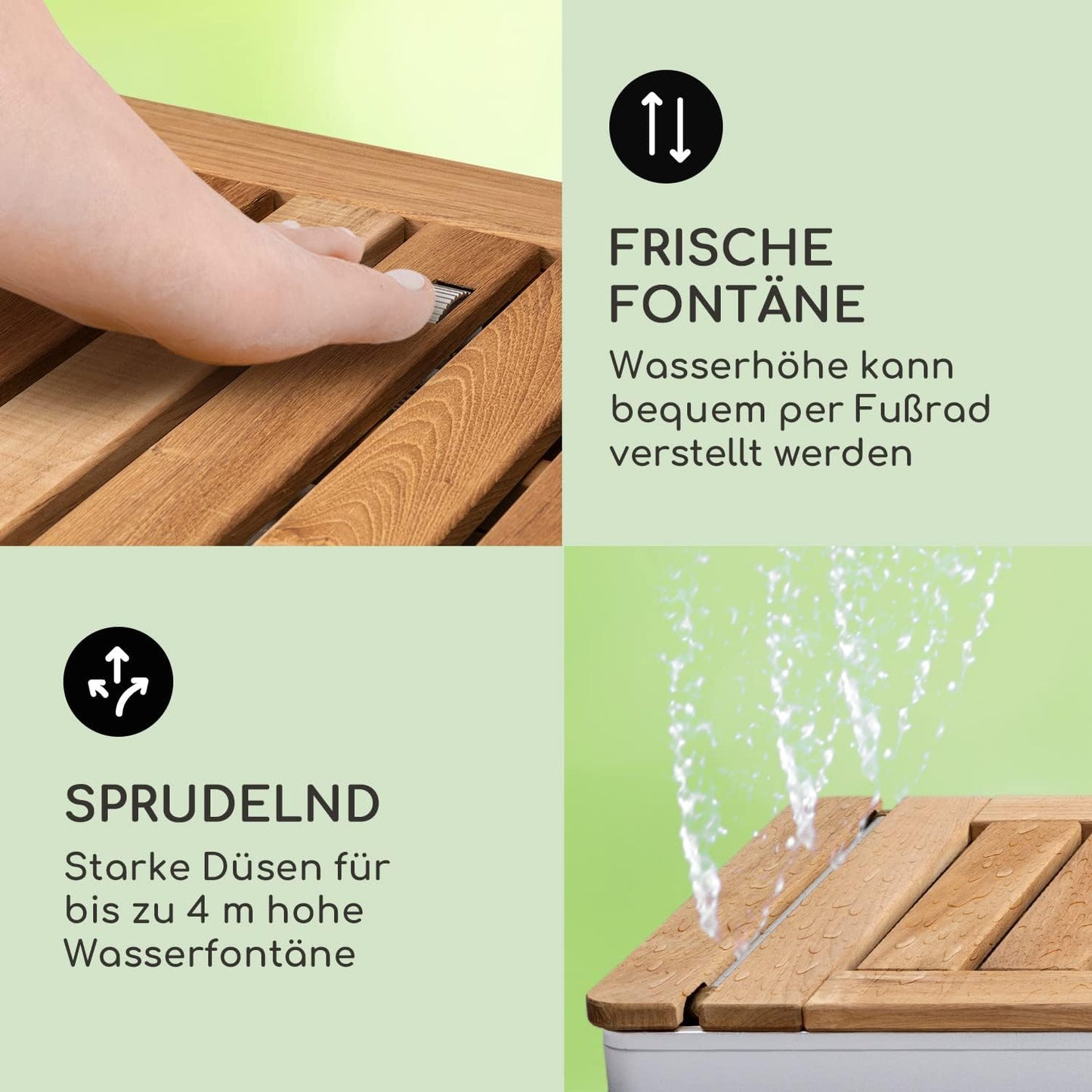 Boden-Gartendusche, Quadratisch Weiss
