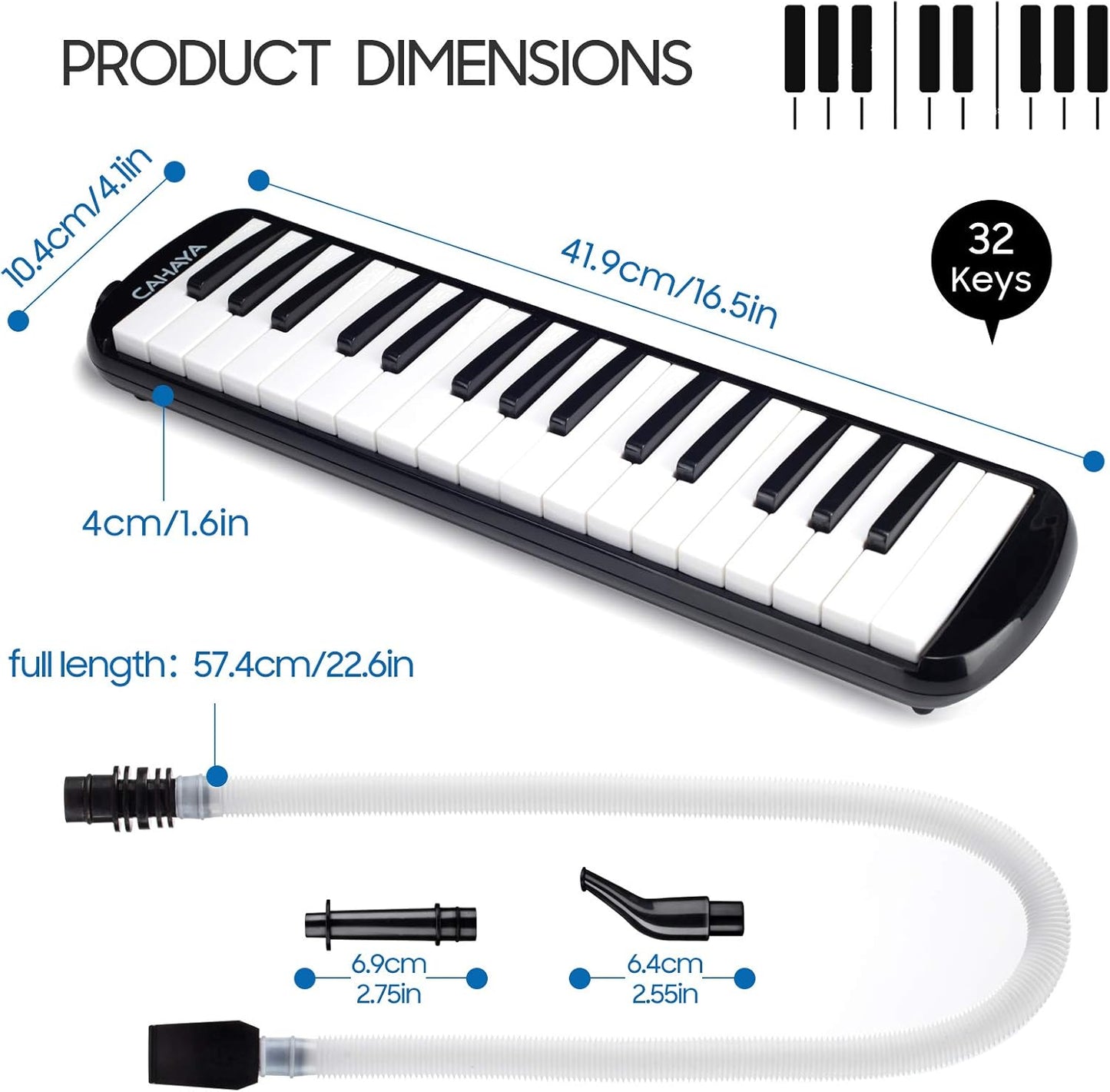 32 Tasten Melodica für Kinder, Schwarz