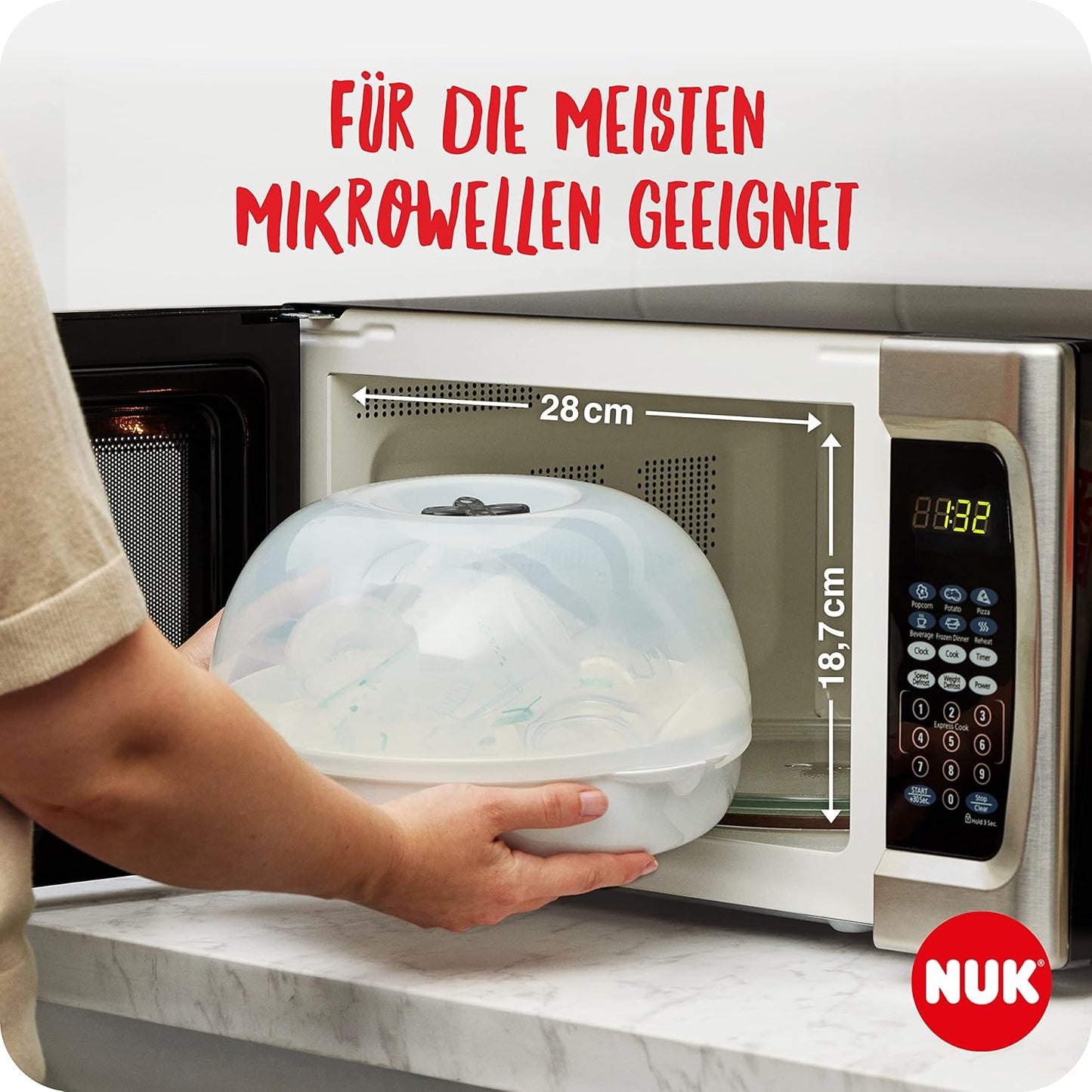 Micro Express Plus Mikrowellen Dampf-Vaporisator, für bis zu 4 Flaschen und Zubehör