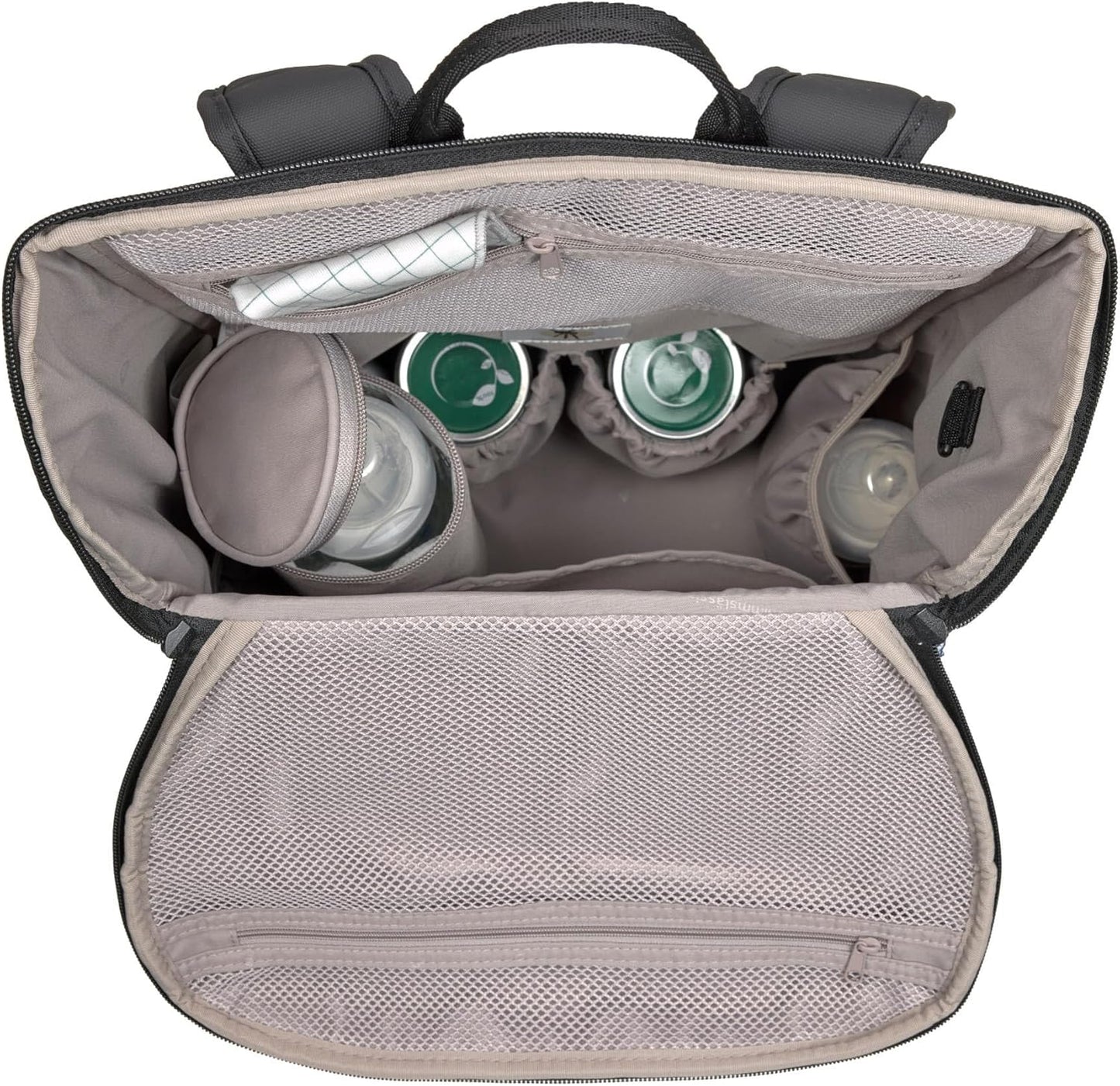 Wickelrucksack Slender Up mit Wickelunterlage & Flaschenhalter, Schwarz