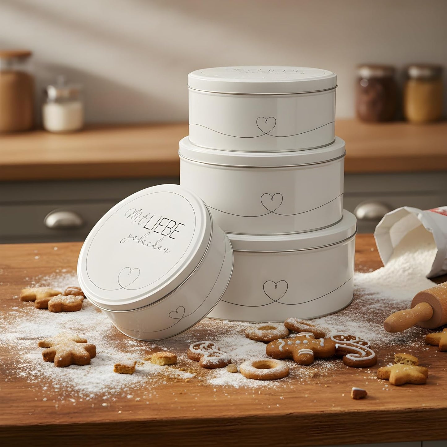 4er-Set Keksdosen, Mit Liebe Gebacken