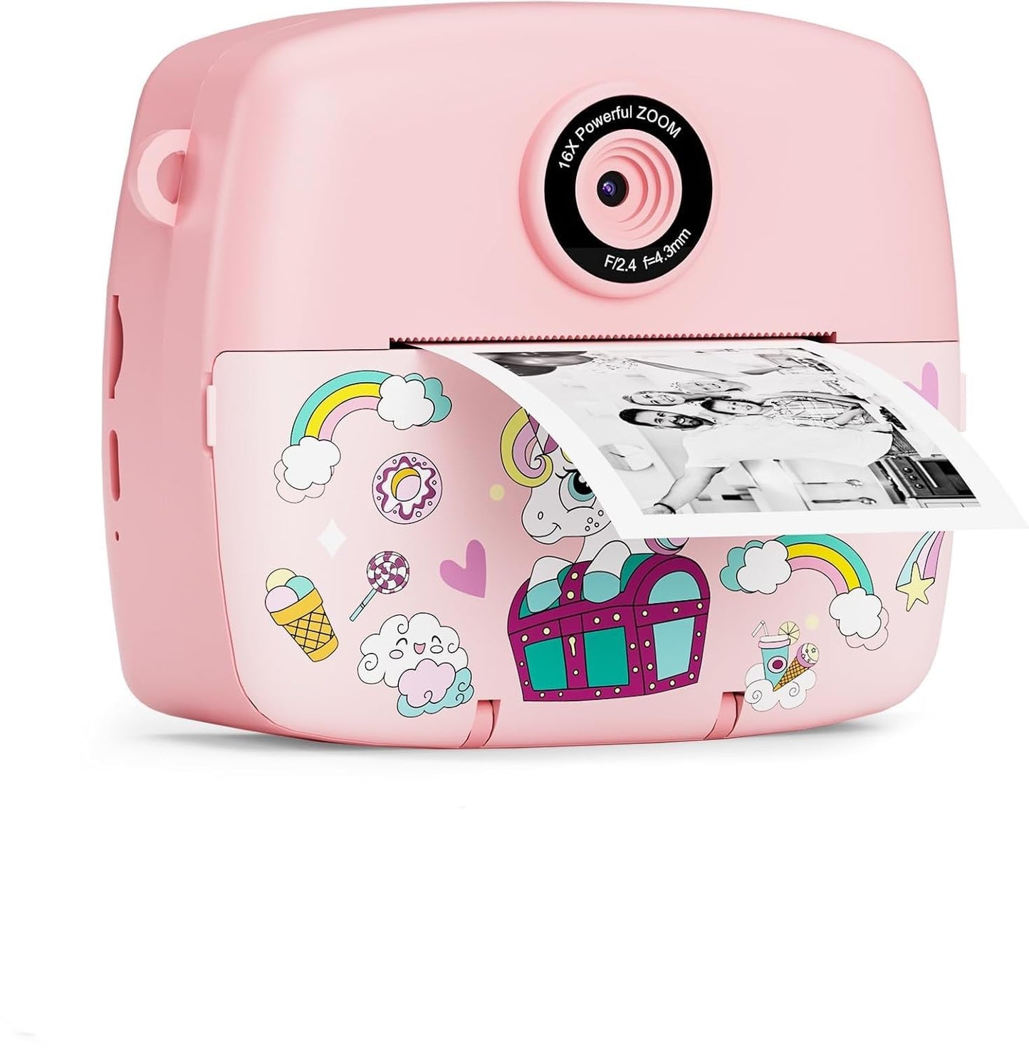 Kinder-Sofortbildkamera mit Fotodruck, Rosa
