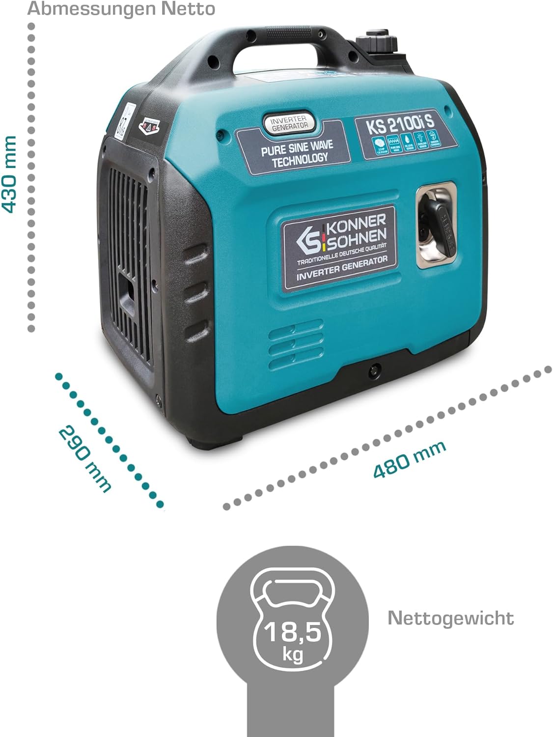 Inverter-Generator KS 2100i S, Blau 2100i S