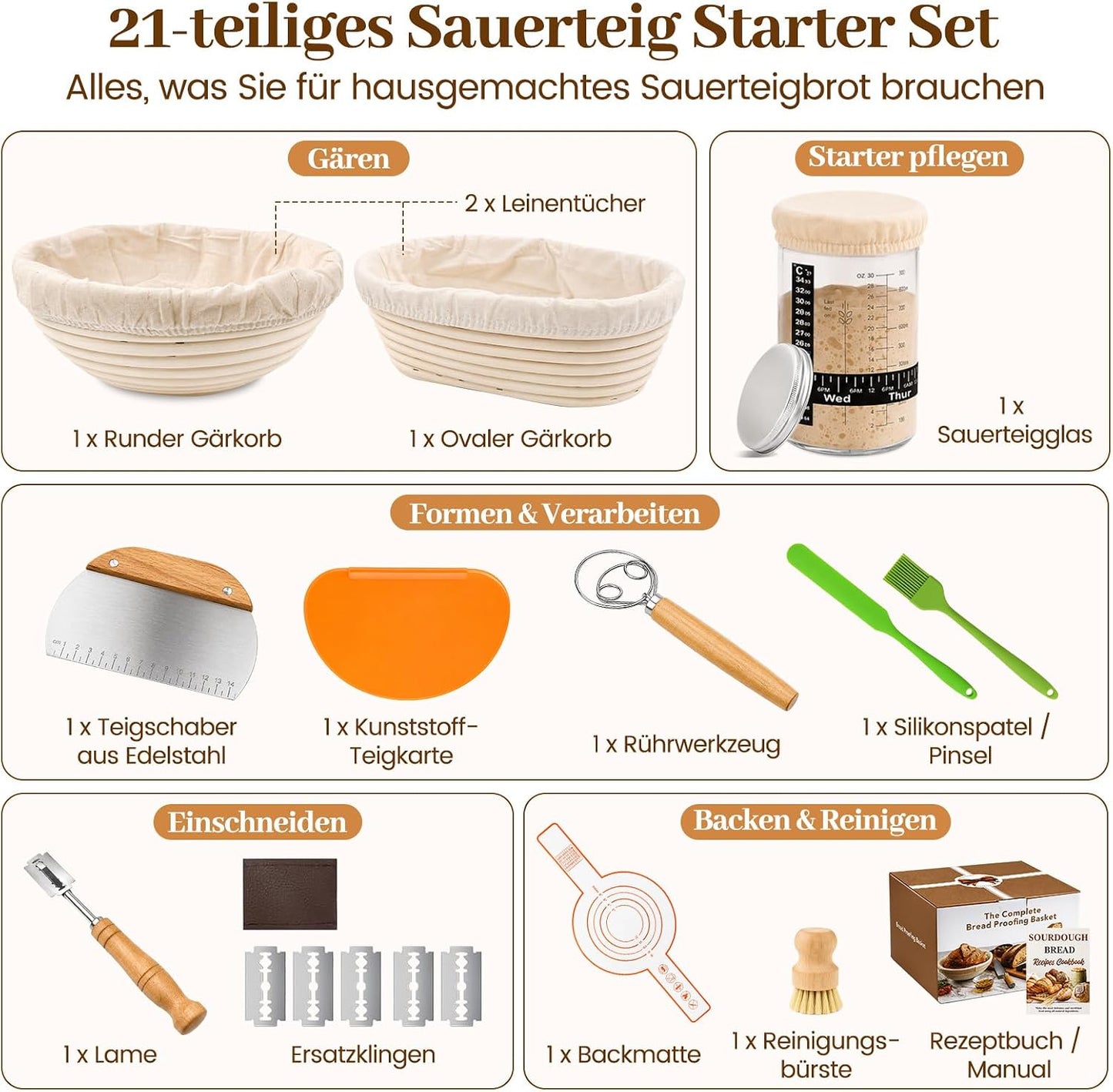 21-teiliges Sauerteig Starter-Set