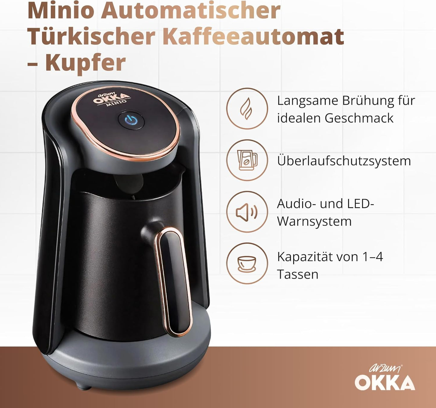 Minio Türkische Kaffeemaschine, Copper