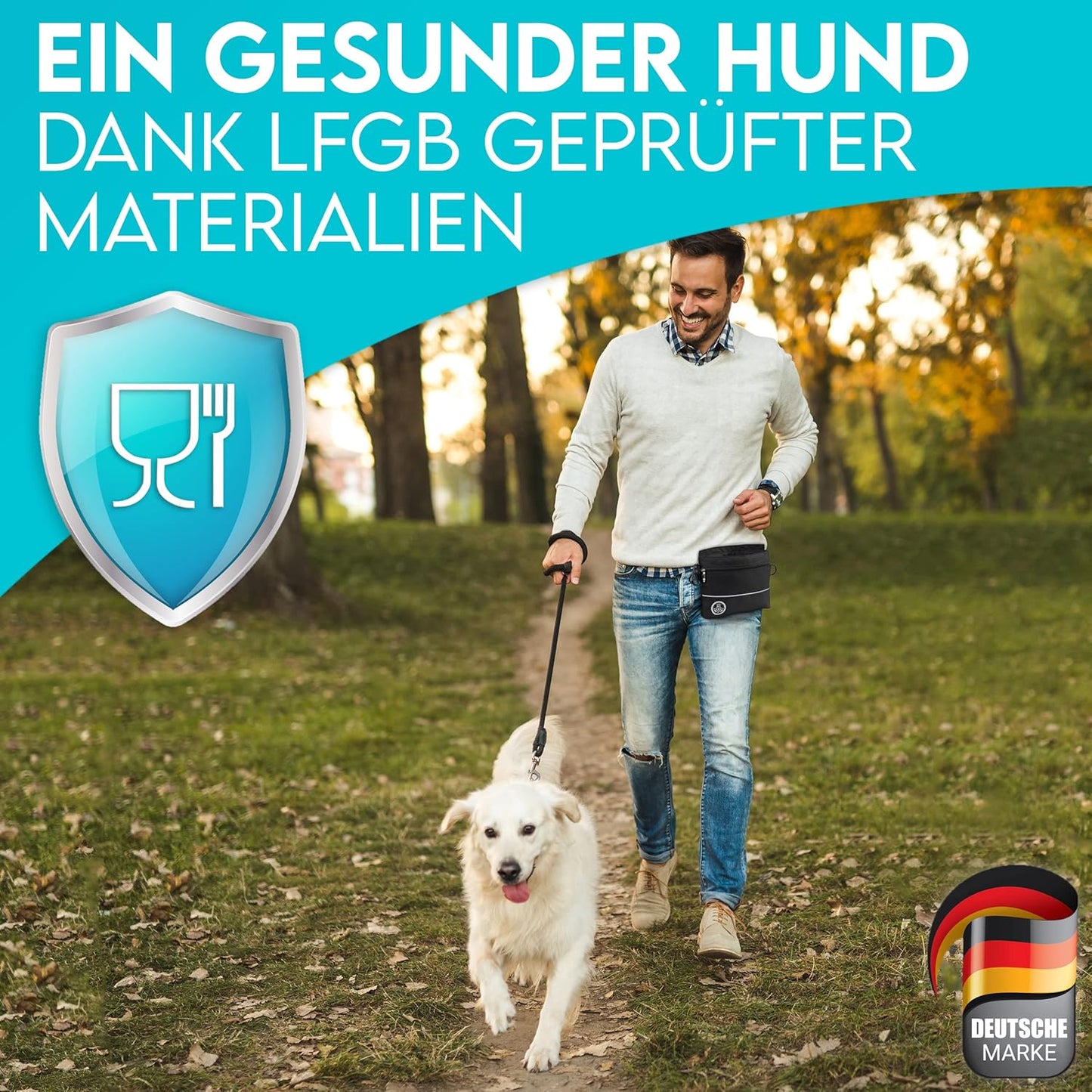Leckerlietasche für Hunde mit Magnet-Verschluss, Schwarz [L]: 20 X 17 X 3,5cm (B X H X T)
