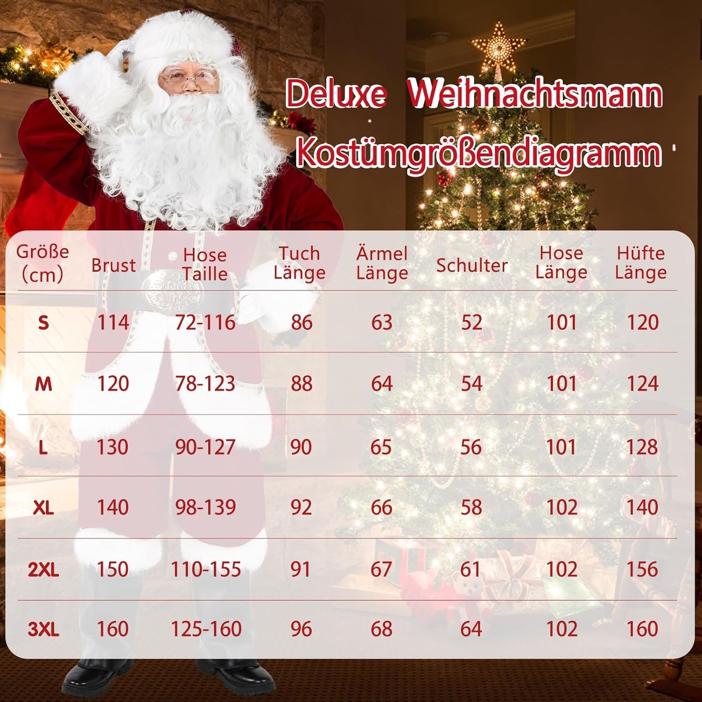 Weihnachtsmann Kostümset, 3XL
