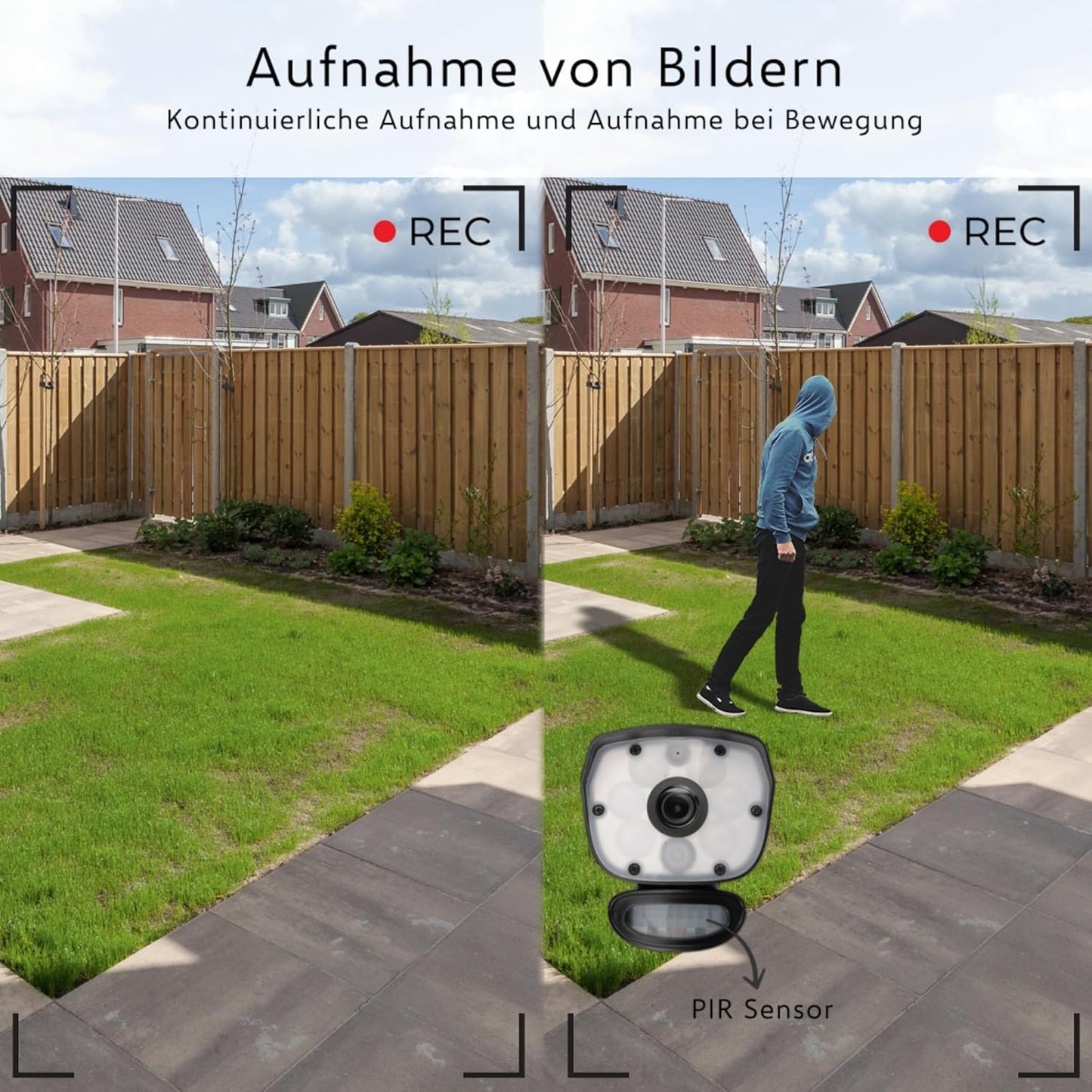 2-teiliges Überwachungskamera-Set mit Bildschirm und App, 2-teiliges Set Kamera-Set