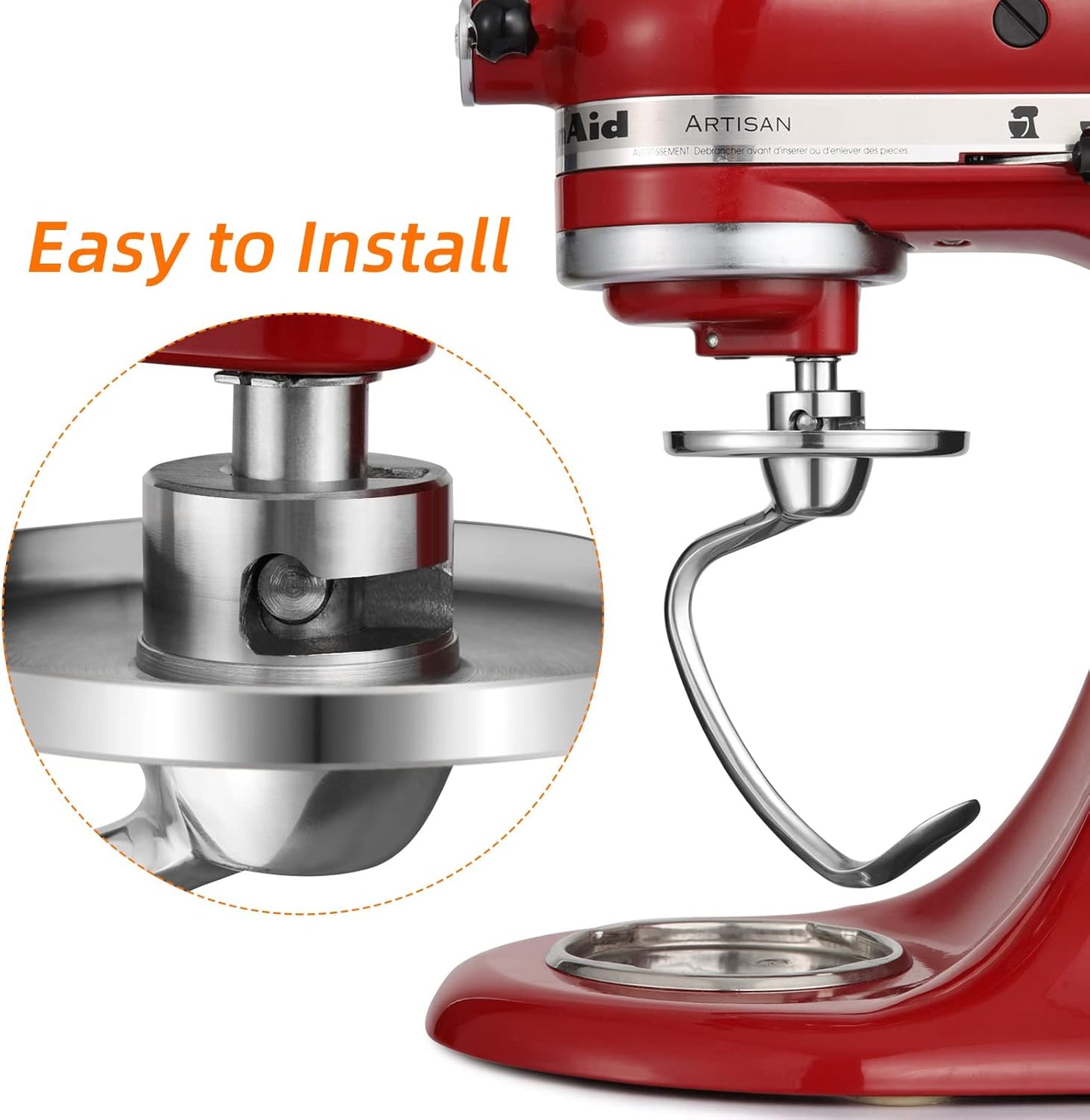 Mixerzubehör-Set für KitchenAid (3-teilig), Wire Whip+Dough Hook+Flat Beater