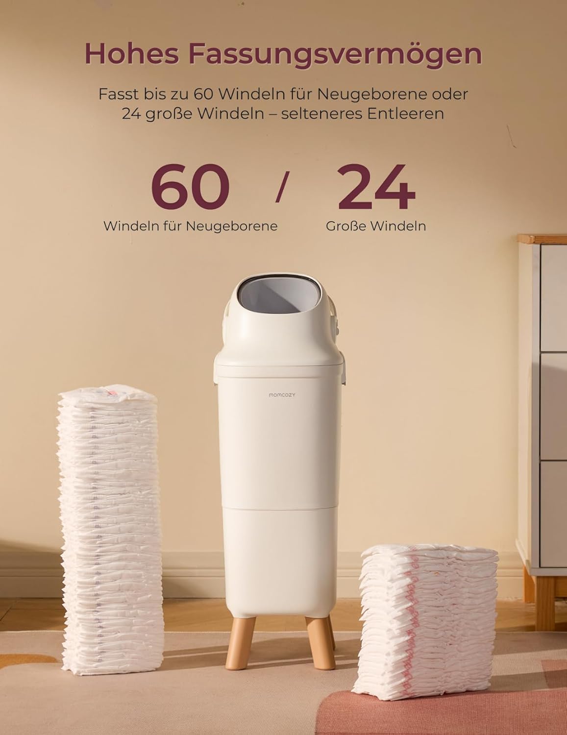 Windeleimer mit Geruchsverschluss-System, Windeleimer
