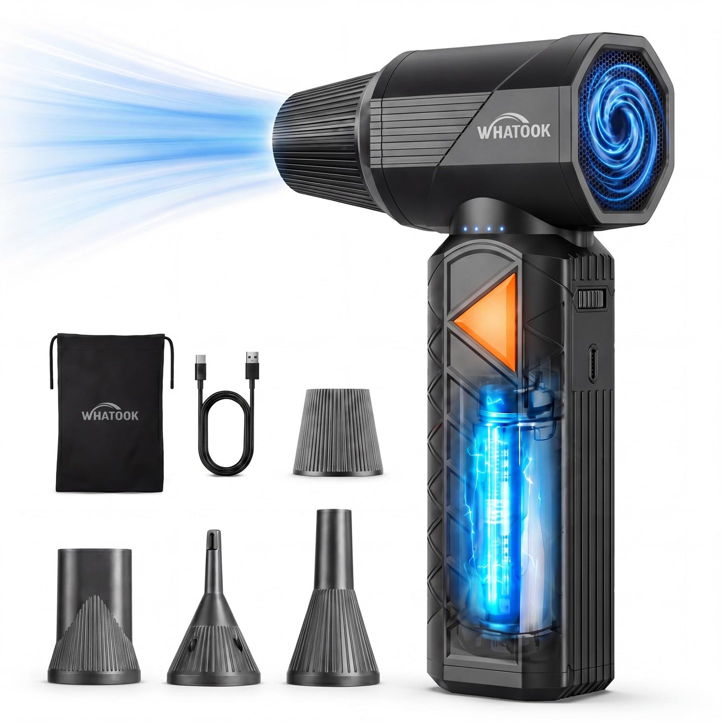 Elektrisches Staubgebläse W02 Pro, Schwarz