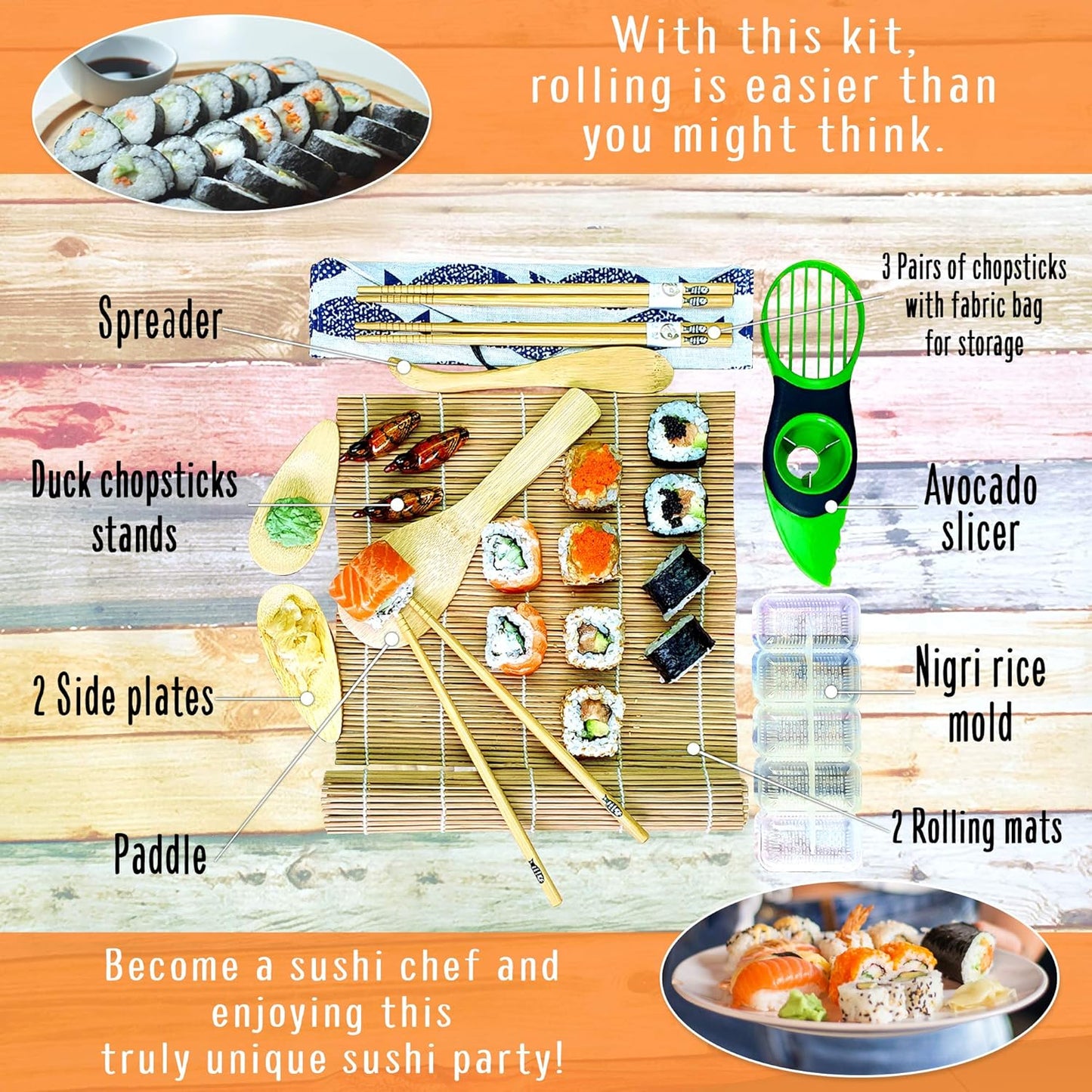 14-teiliges Sushi Maker Kit, 14 Pcs-sushi Maker Kit