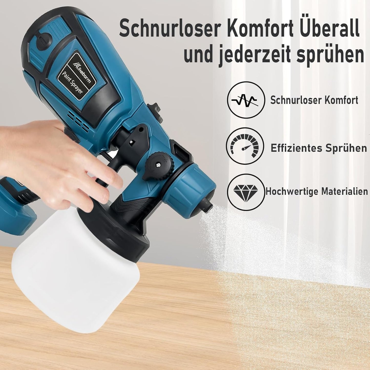 Farbspritzpistole, 3 Düsen - Ohne Akku
