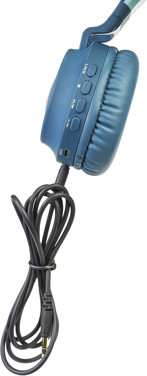 Kinderkopfhörer mit Bluetooth, Blau-N