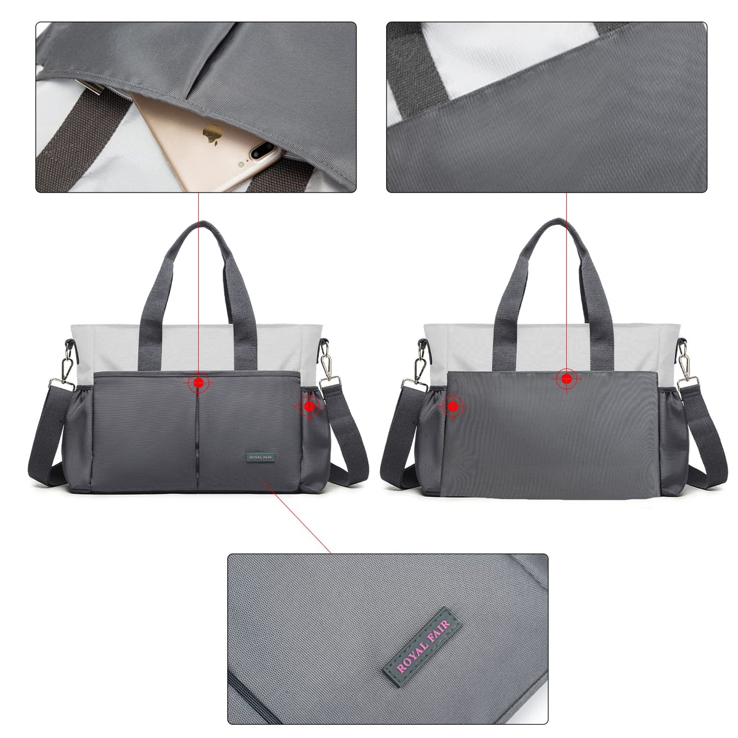 Wickeltasche mit Isoliertasche, 40 x 28 x 12.8 CM Grau